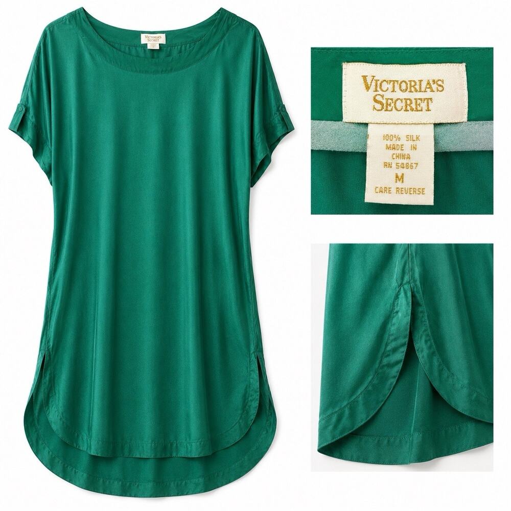 Vintage Victoria’s Secret Gold Label 100% Silk Nightshirt Tunic Dress M